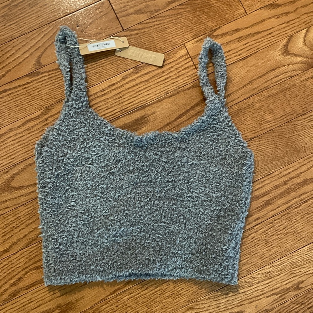 Skims cozy knit tank top in smoke